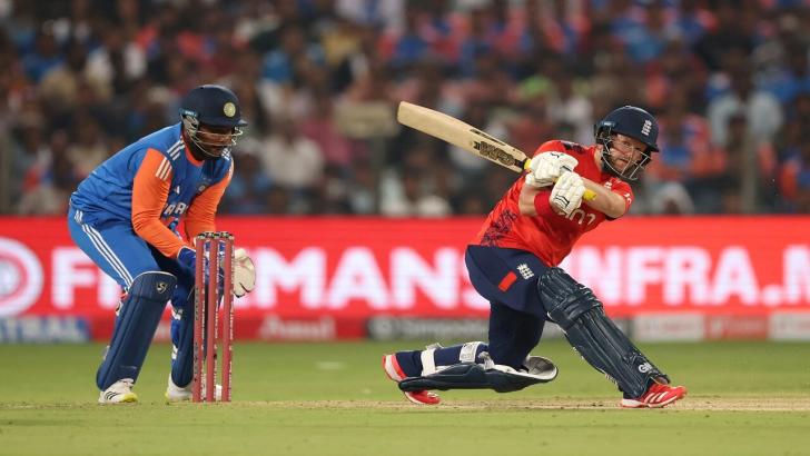 India's Sanju Samson and England's Ben Duckett in the 2025 T20 series